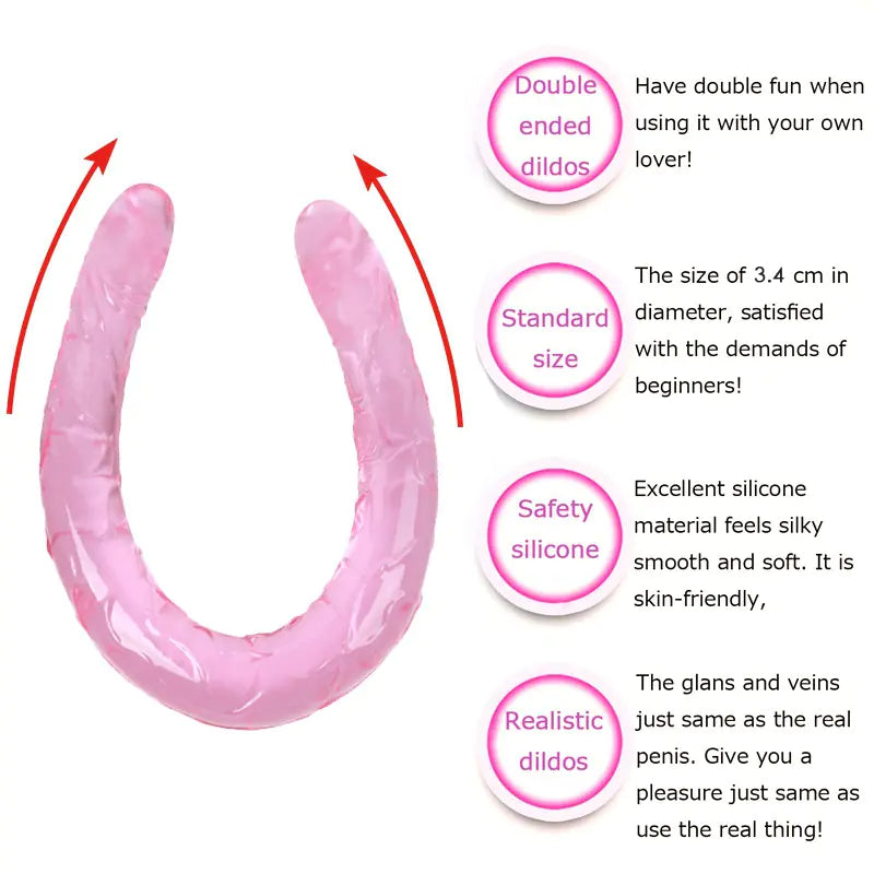 Double-Ended Transparent Crystal Dildo for Women