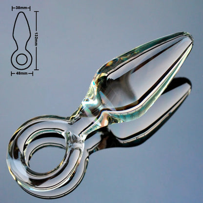 38mm Pink Phallus Glass Anal Dildo, Adult Toy