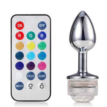 Remote Control Color-Changing Metal Anal Plug