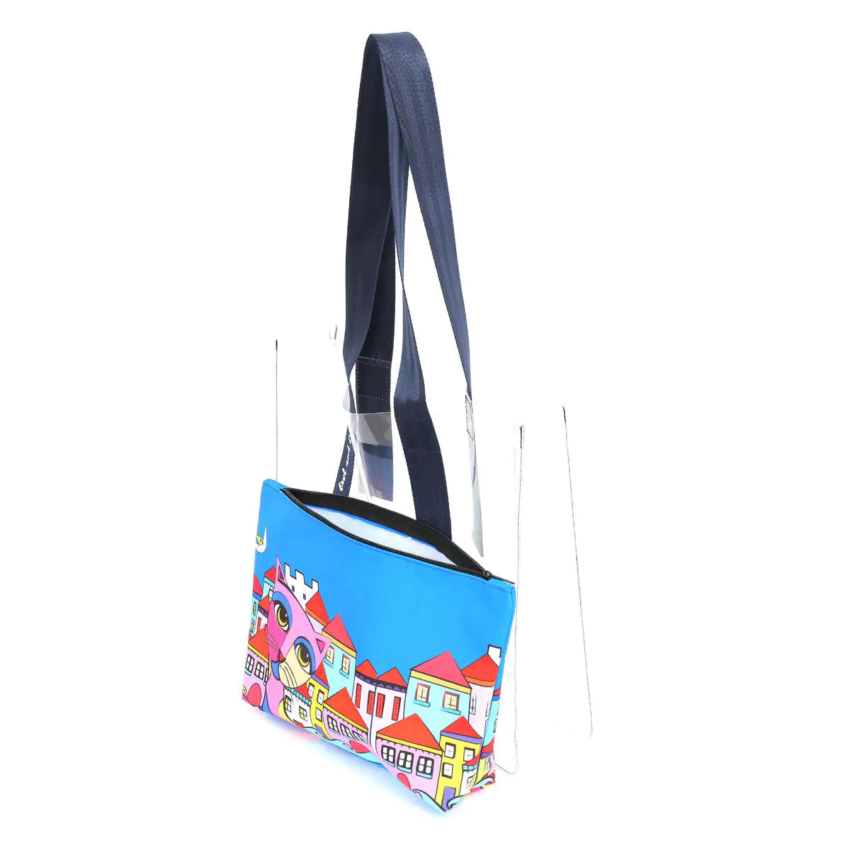 Biggdesign Owl And City Transparent Shopping and Beach Bag