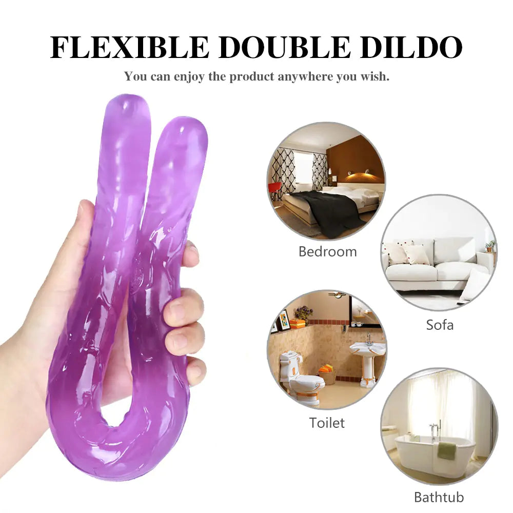 Double-Ended Transparent Crystal Dildo for Women