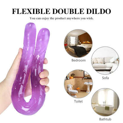 Double-Ended Transparent Crystal Dildo for Women