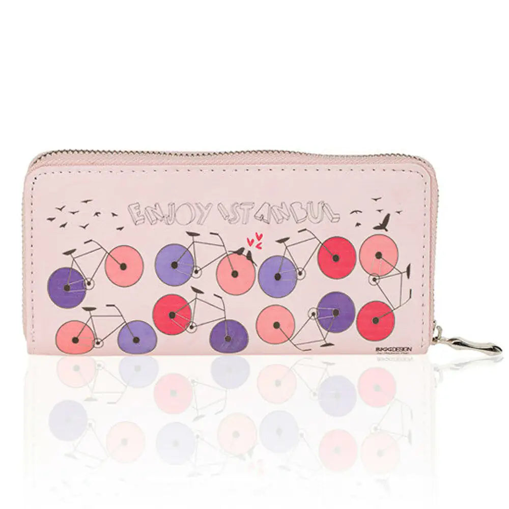 BiggDesign Bicycle Patterned Pink Wallet