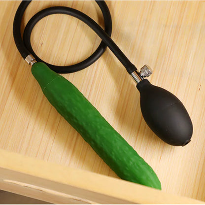 Silicone Inflatable Cucumber-Shaped Dildo Extension