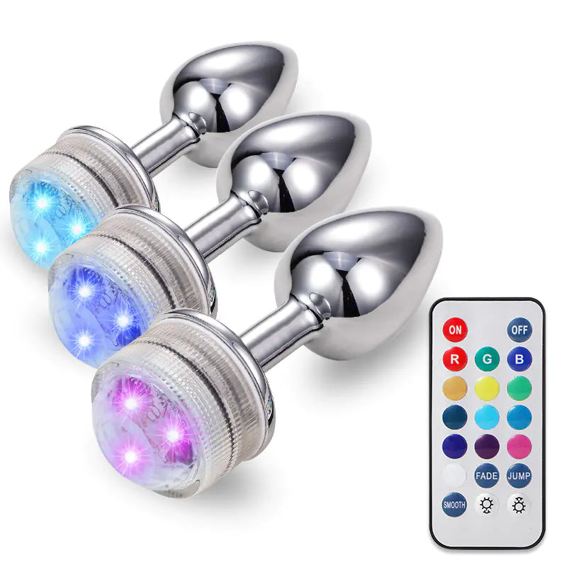 Remote Control Color-Changing Metal Anal Plug