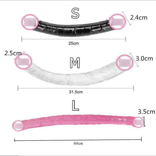 Double-Ended Transparent Crystal Dildo for Women